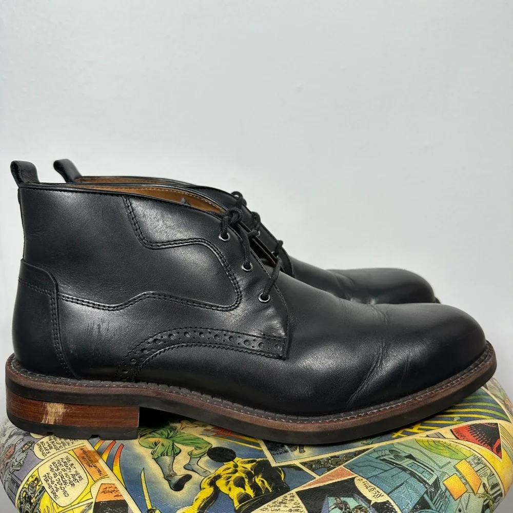Johnston & Murphy J&M 1850 Black Leather Chukka Boots Men's 10M